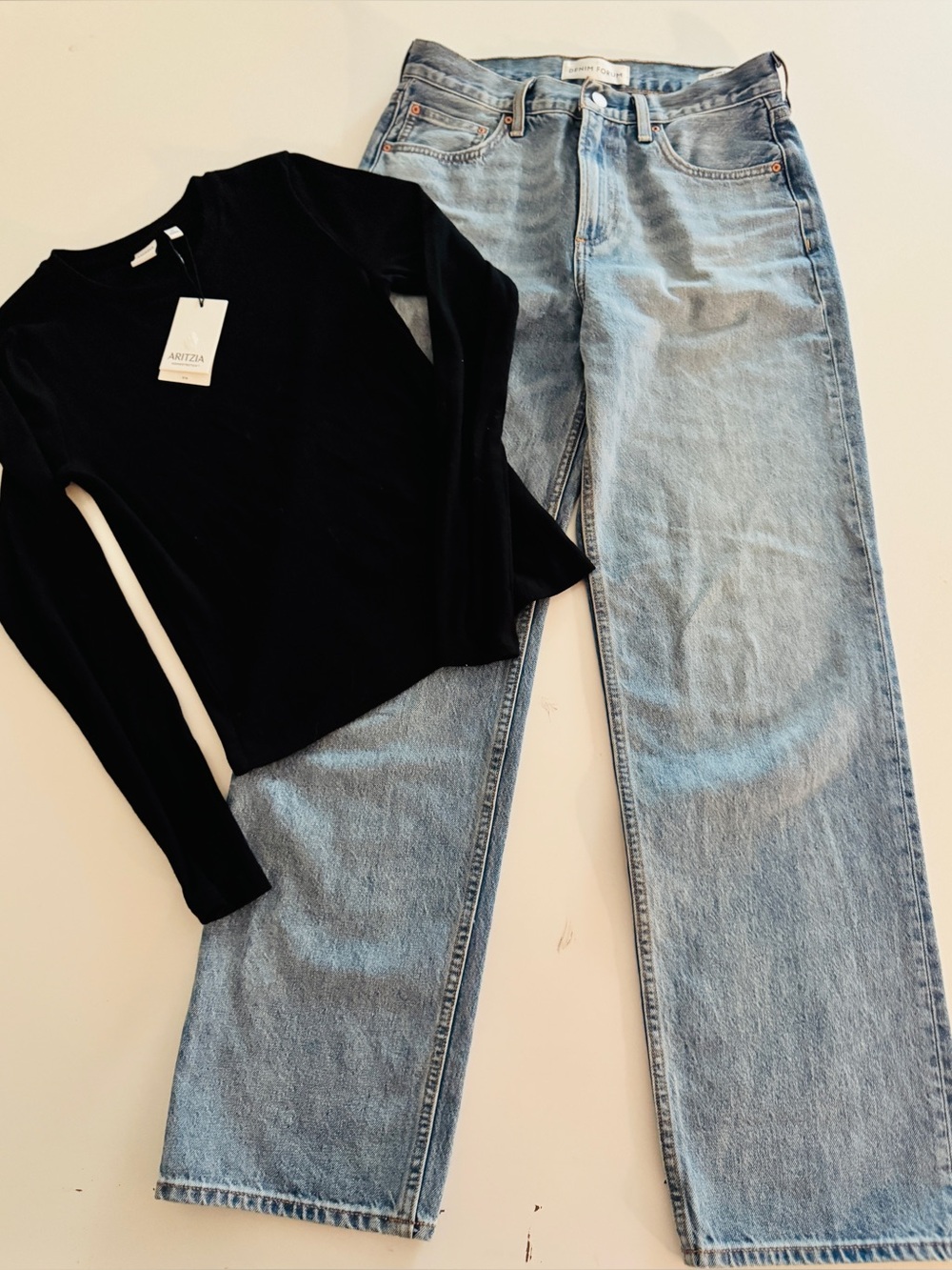 ARITZIA DENIM FORUM JEANS AND COTTON TOP WITH TAGS ON! Size 26 and Small Top